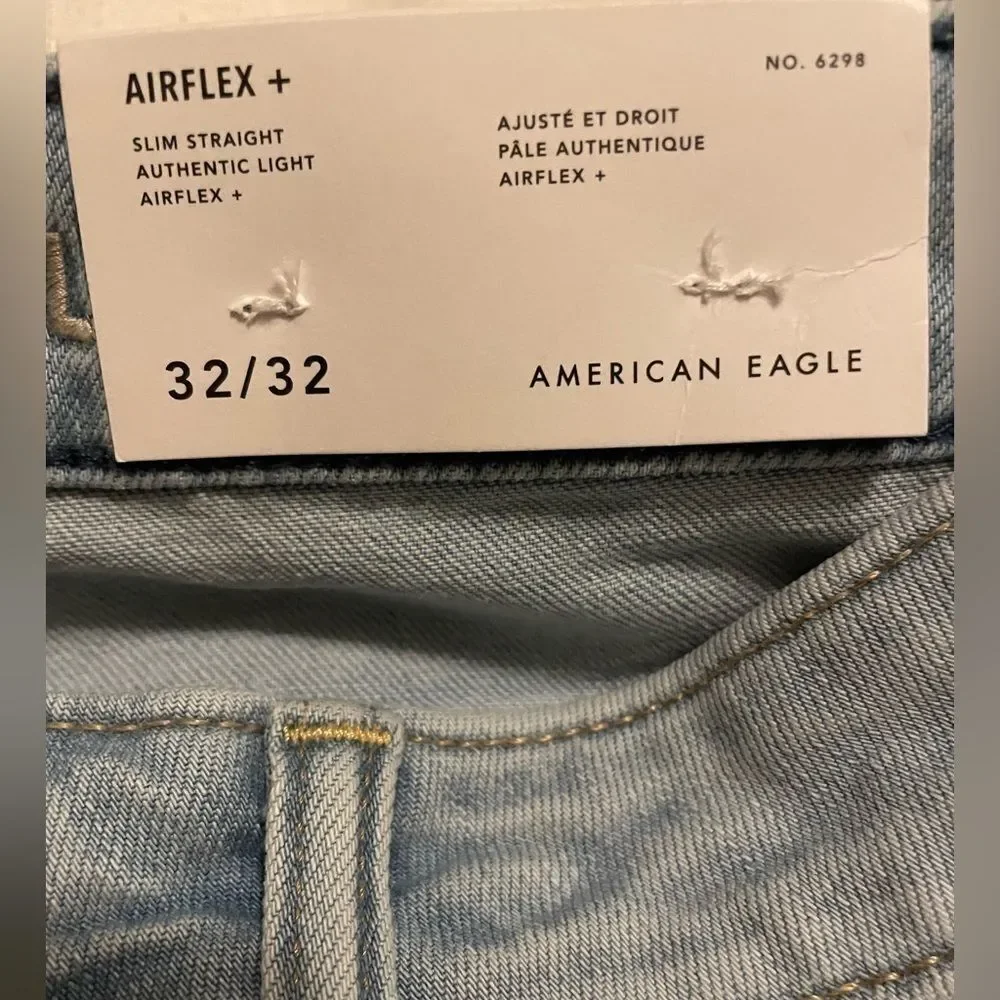 NEW AE AMERICAN EAGLE denim jeans 32/32 airflex + slim straight 32